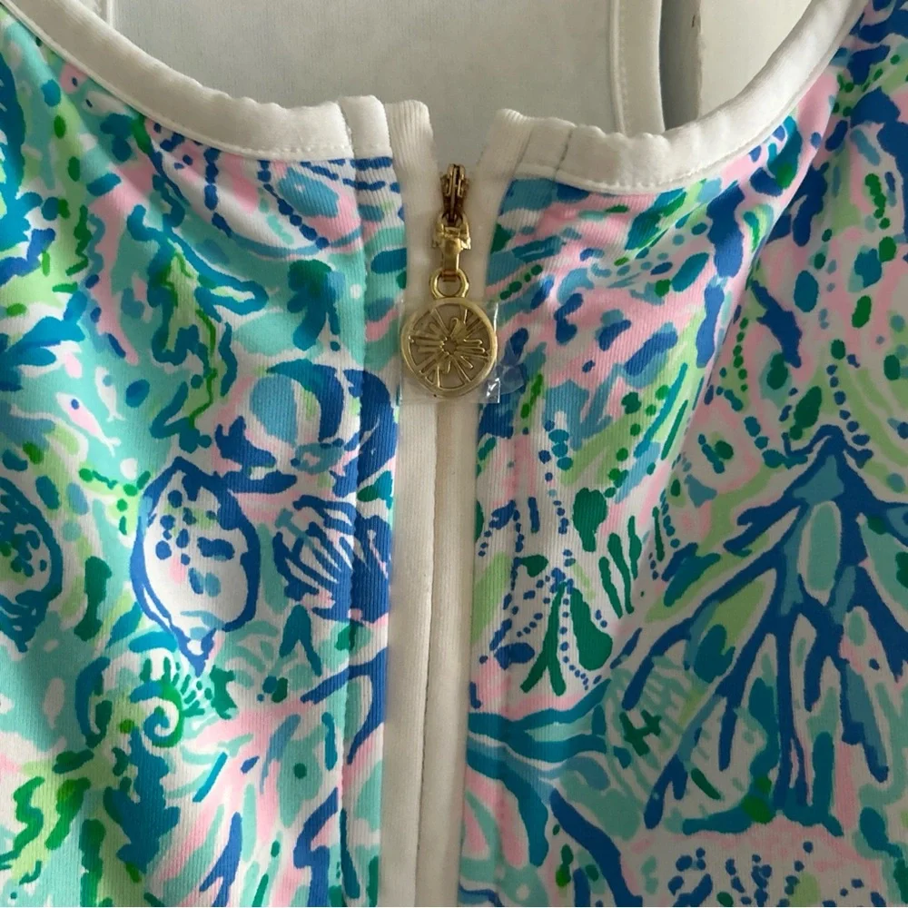 Lilly Pulitzer X Meryl Bra Tank Top Womens SMALL or MED Surf Blue Soleil $118